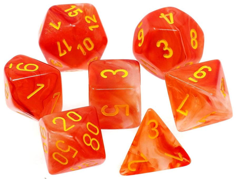 Ghostly Glow Polyhedral Orange/Yellow 7-die set