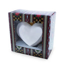 Royal Purple Peacock Heart Glass Ornament