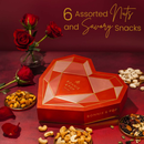 Valentine's Day Gift Basket, Heart Box with Gourmet Nuts Assortment