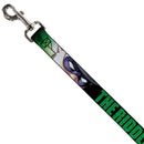 Dog Leash - THE RIDDLER/Face CLOSE-UP Black/Green