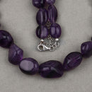 Amethyst Beaded Necklace, Genuine Raw Amethyst Beads Necklace for Women in Sterling Silver, February Birthstone Necklace, Gift for Mom