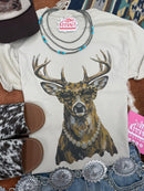Glam Whitetail Deer Graphic Tee