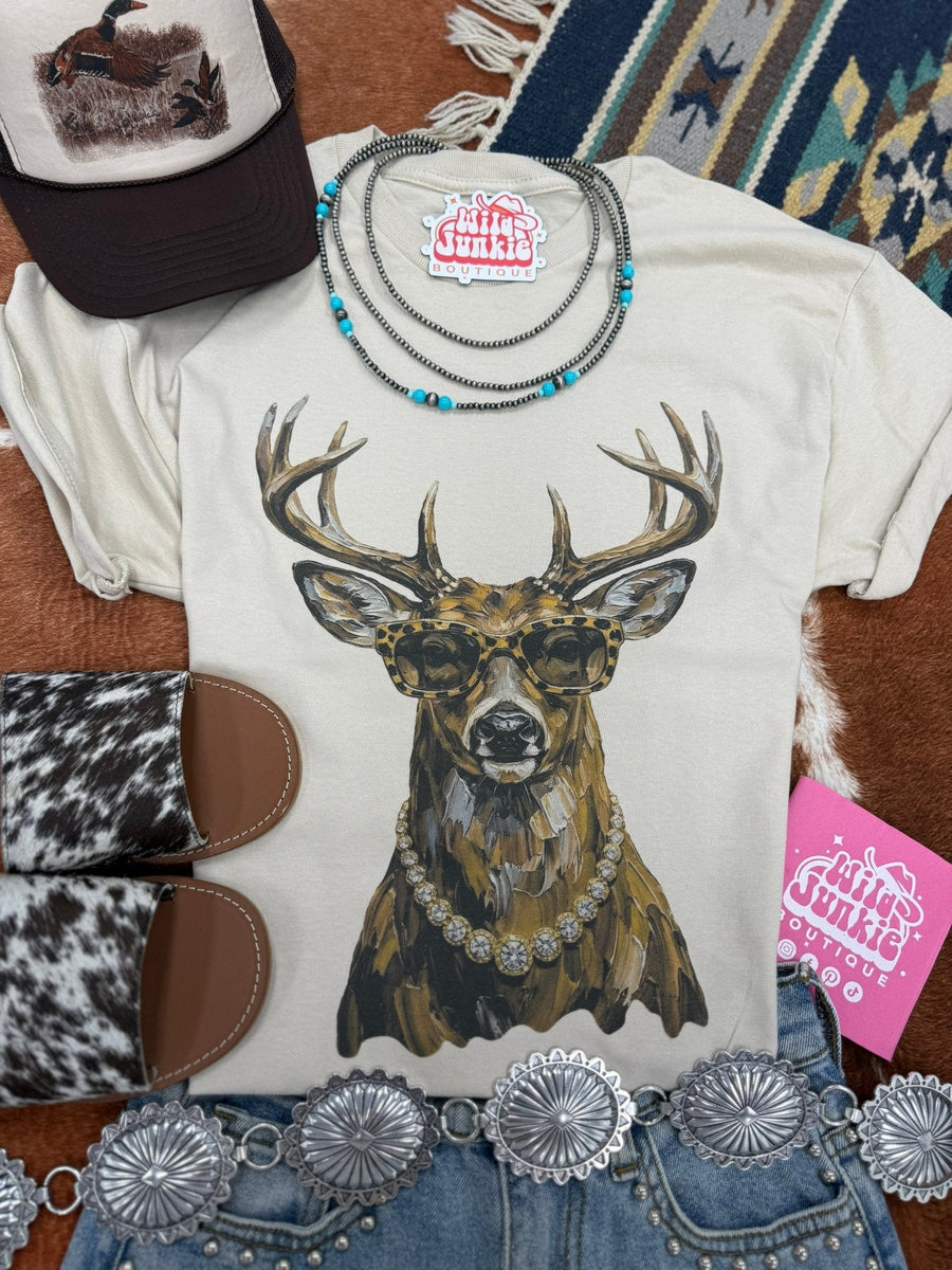 Glam Whitetail Deer Graphic Tee