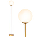 Glass Globe LED Floor Lamp with Glass Lampshade-Golden