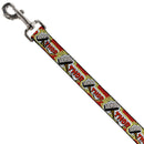 Dog Leash - THOR & Hammer Red/Yellow/White