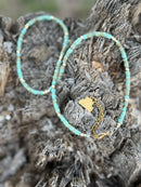 Golden Turquoise Trail Heishi Beaded Necklace