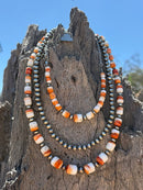 Graduated Spiny Oyster Barrel Beaded Necklace