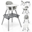 4-in-1 Baby Convertible Toddler Table Chair Set with PU Cushion
