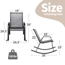 Set of 2 Metal Patio Rocking Chair with Breathable Seat Fabric