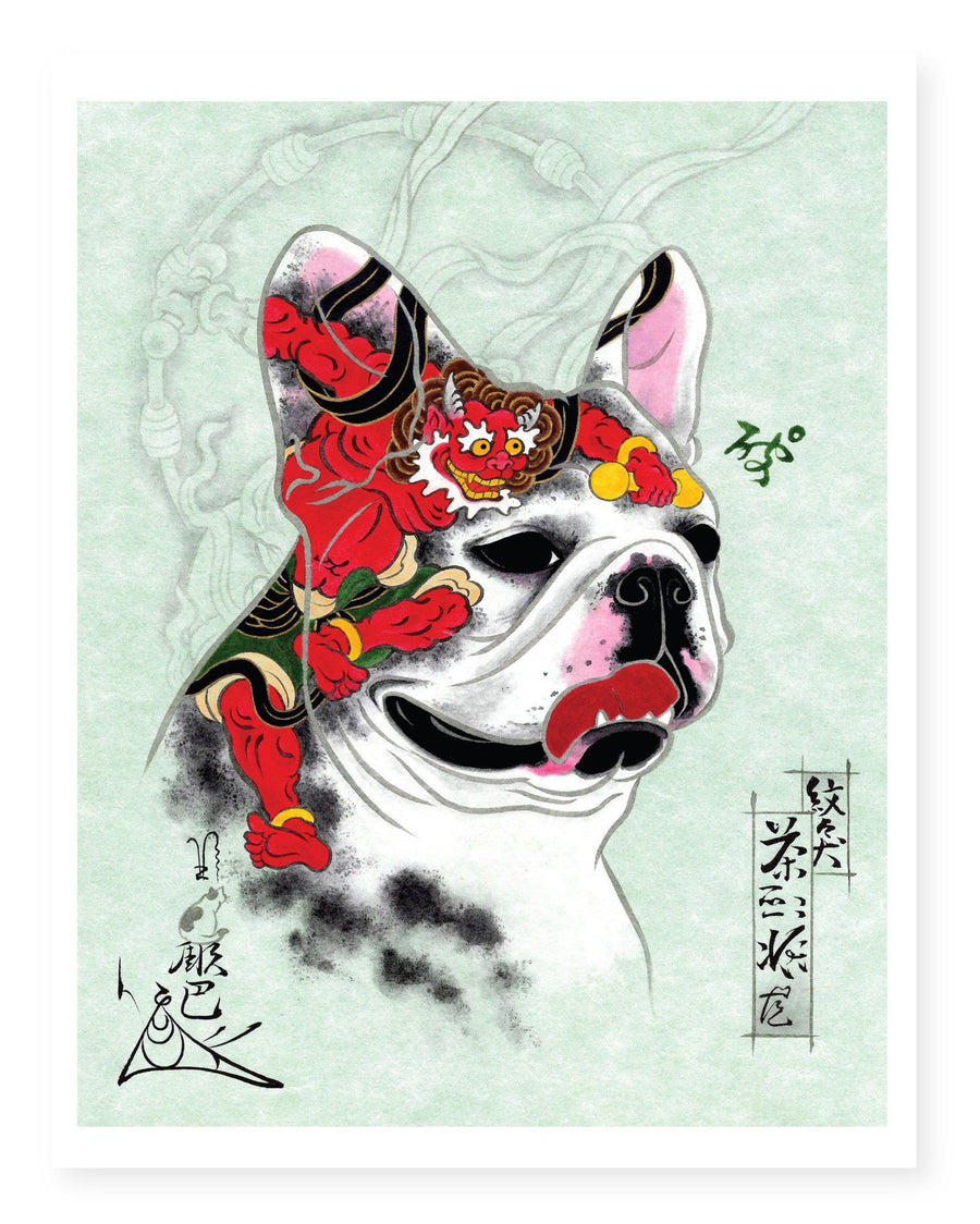 Green Monmon Dog Print