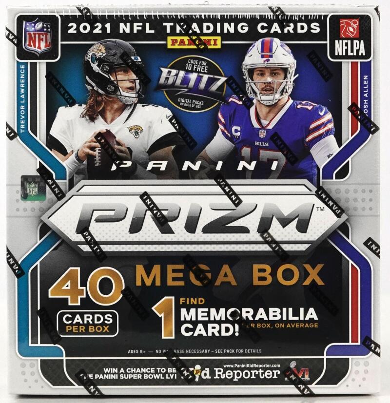 2021 Panini Prizm Football 40-Card Mega Box - Neon Green Pulsar Prizms
