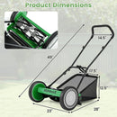 16 Inch Push Lawn Mower with 5 Steel Blades and Grass Catcher Bag