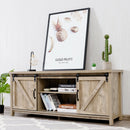 TV Stand Media Center Console Cabinet with Sliding Barn Door