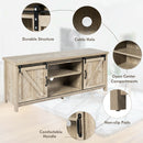 TV Stand Media Center Console Cabinet with Sliding Barn Door