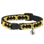 Cat Collar Breakaway - Bat Signal-5 Black Yellow Black