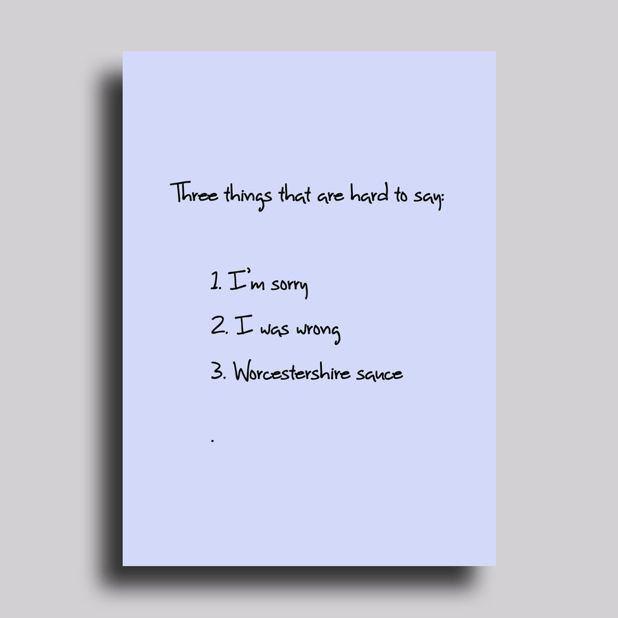 Things That Are Hard to Say Apology Card