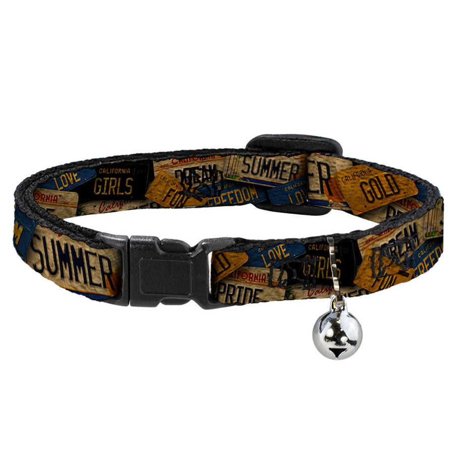 Cat Collar Breakaway - Cali License Plates Stacked Vintage