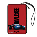 Canvas Zipper Wallet - SMALL - THE BATMAN Movie Batmobile Title Red Black