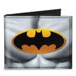 Canvas Bi-Fold Wallet - Justice Leaue Supreme Team Batman Chest Logo Grays Yellow Black