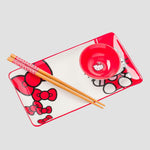 Hello Kitty Red Ceramic Sushi Plate Set