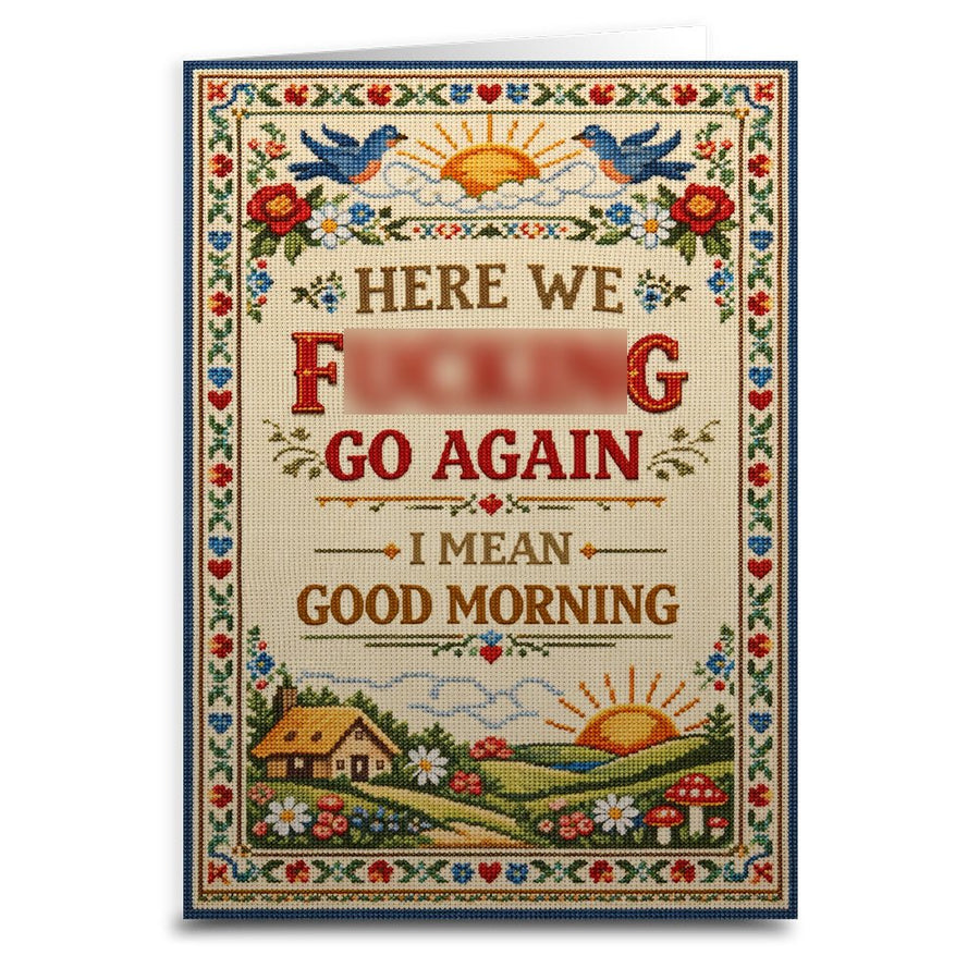 Here We F--king Go Again Card