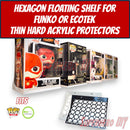 Hexagon Funko Pop Box Floating Shelves | Wall Mount fits Soft Cases or Hard Protectors or Funko Box only | Screws included!