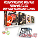 Hexagon Funko Pop Box Floating Shelves | Wall Mount fits Soft Cases or Hard Protectors or Funko Box only | Screws included!