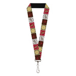 Lanyard - 1.0" - Game of Thrones 4-House Sigil Symbol Blocks Multi Color