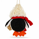 Penguin Holding Burlap Gift Felt Fabric Christmas Ornament