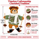 Skiing Brown Bear Felt Fabric Christmas Ornament