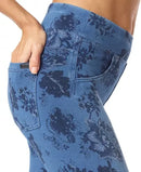 Hue Floral Denim Leggings, Size XS
