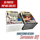 Honeycomb Floating Shelf for Funko Pop Boxes | Wall Mount fits Soft or Hard Cases or Box only | Screws included
