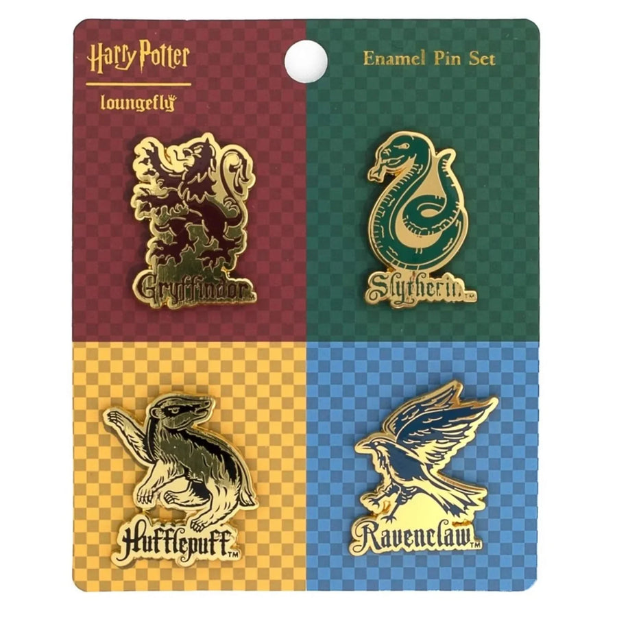 Harry Potter House Mascots 4 PC Enamel Pin Set