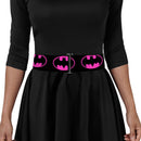 Cinch Waist Belt - Batman Shield-2 Black Fuchsia