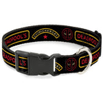 Plastic Clip Collar - DEADPOOL'S CHIMICHANGAS and Logo Black/Gold/Red