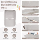 Baby Diaper Changing Table with Water Basin Wheel-Gray