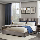 Full Tufted Upholstered Platform Bed Frame with Flannel Headboard