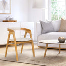 Leisure Bamboo Dining Chair with Curved Back and Anti-slip Foot Pads-Natural