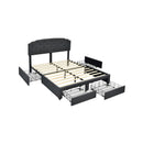 Platform Bed Frame with 4 Storage Drawers and Adjustable Headboard
