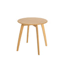 Natural Modern Stylish Bamboo Round End Table with 20 Inch Round Tabletop-Natural