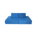 4 Pieces Convertible Kids Couch Set with 2 Folding Mats-Yellow
