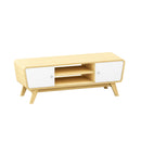 Sliding Door TV Stand with Adjustable Shelf for TVs up to 55 Inch