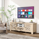 55 Inch Retro TV Stand Media Entertainment Center with Mirror Doors and Drawer