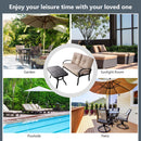 2 Pieces Patio Outdoor Cushioned Coffee Table Seat