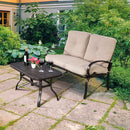 2 Pieces Patio Outdoor Cushioned Coffee Table Seat