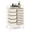 15-Drawer Utility Rolling Cart with Drawers Multi-Use Storage-Icecream Multicolor