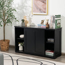 Kitchen Storage Cabinet with Wood Sliding Door