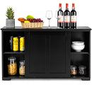 Kitchen Storage Cabinet with Wood Sliding Door