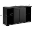 Kitchen Storage Cabinet with Wood Sliding Door