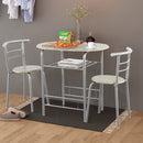 3 pcs Home Kitchen Bistro Pub Dining Table 2 Chairs Set